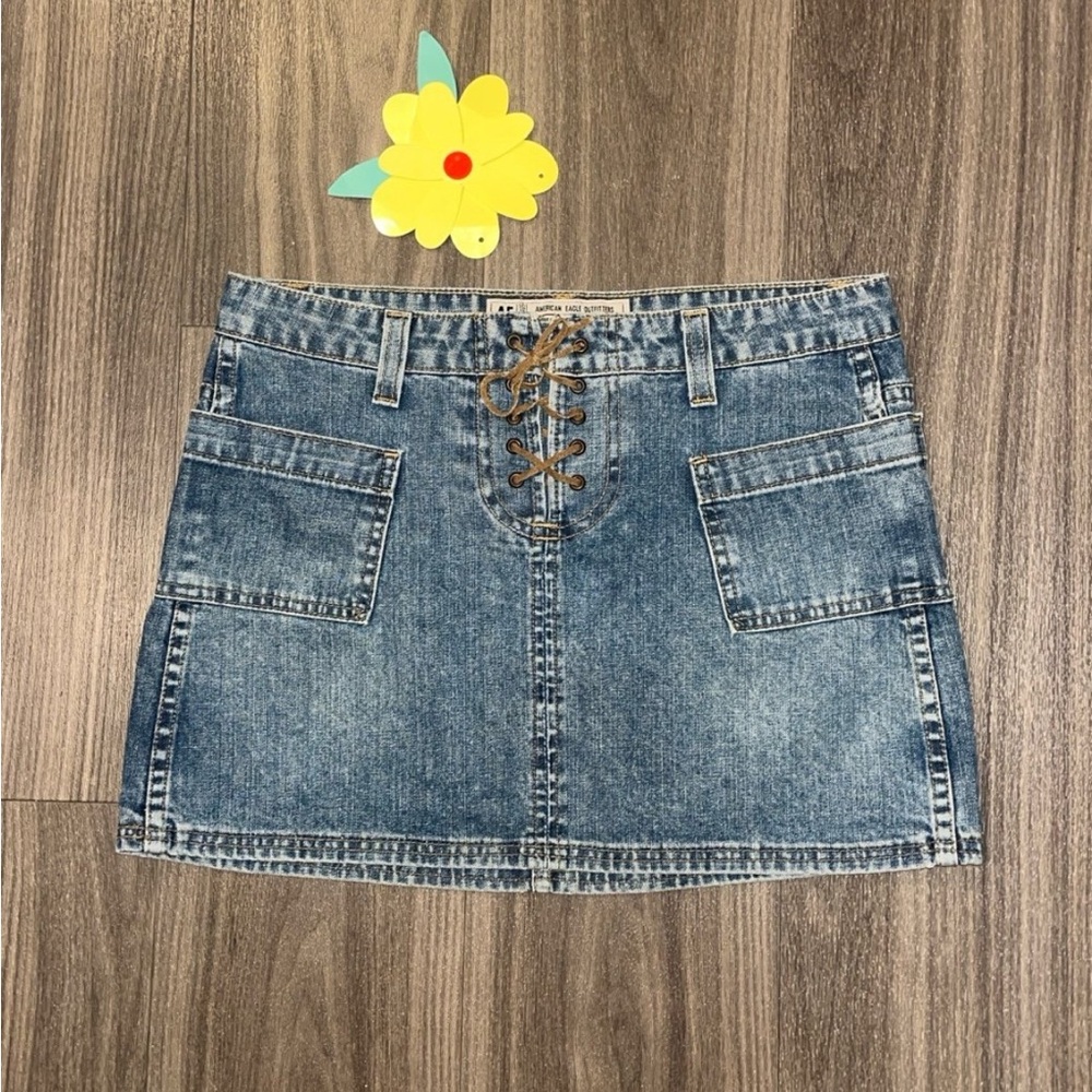 American Eagle Denim Mini Skirt-Y2K